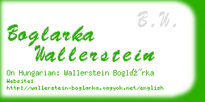 boglarka wallerstein business card